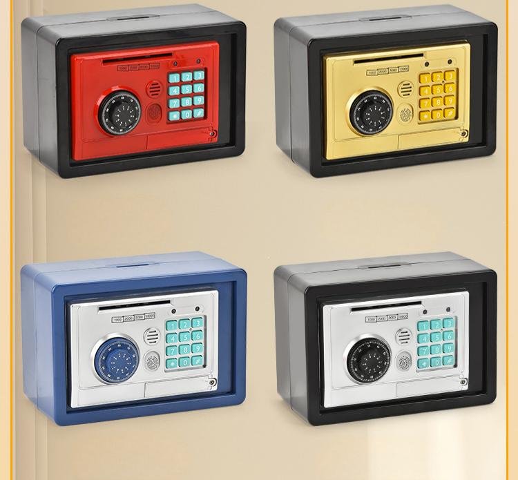 Retro Safe-Style Electronic Music Piggy Bank – Creative Fingerprint Design for Kids - Image 2